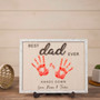 Personalized Best Dad Ever Handprint Wood Sign For Father's Day: Touching Gift For Dad Or Grandpa