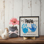 Personalized Dad Handprint Wood Sign - Best Dad Ever Gift From Kids, Custom Message For Father's Day