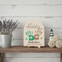 Personalized Dad Handprint Wood Sign - Best Dad Ever Keepsake For Father’s Day Gift For Dad, Grandpa, Stepdad
