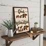 Thoughtful First Dad Now Grandpa Wood Sign - Personalized Gift For Papa Bear With Kids' Names