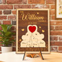 Personalized Elephant Family Wood Sign For Mom - Mother’s Day Door Decor Gift