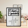 Personalized Wood Sign - First Mom Now Grandma Crossword With Kids' Names - Mother's Day & Birthday Gift