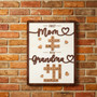 Personalized First Mom Now Grandma Wood Sign - Mother's Day Gift For Grandma, Crossword Puzzle Design