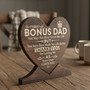 Touching Step Dad Gifts Wood Sign For Father's Day Birthday Christmas - Heartfelt Bonus Dad Plaque