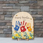 Personalized Mom's Garden Handprint Wood Sign For Mother’s Day From Kids - Heartfelt Family Keepsake Gift