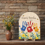 Personalized Mom's Garden Handprint Wood Sign For Mother’s Day From Kids - Heartfelt Family Keepsake Gift
