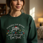 Embroided Probably Just Gonna Jingle Some Of The Way I’m Tired Funny Christmas Embroidered Sweatshirt Women Cosy Holiday Jumper Crewneck Sweater