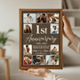 Custom 1st Anniversary Photo Collage Canvas - Year Together Gift