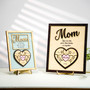 Mom's Heart Puzzle - Custom Family Wood Sign with Names