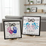 Personalized 'Hands Down' Handprint Wood Sign for Dad Papa