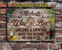 Raise a Glass! Personalized Wine Vintage Metal Bar Sign