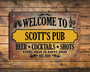 Signature Sips: Custom Beer & Cocktail Vintage Bar Sign