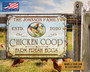 USA Made Personalized Vintage Tin Sign for Your Chicken Coop