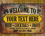 Cheers! Custom Retro Tin Bar Sign for Beer & Cocktails