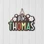 Custom Daisy Teacher Wood Sign for Classroom Door Gift