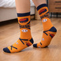 Orange Baseball Bat and Helmet 3D Socks Fun Crew Style Orange Baseball Bat and Helmet 3D Socks Fun Crew Style