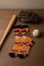 Orange Baseball Bat and Helmet 3D Socks Fun Crew Style Orange Baseball Bat and Helmet 3D Socks Fun Crew Style