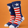 Patriotic USA Red White Blue Baseball 3D Crew Socks Patriotic USA Red White Blue Baseball 3D Crew Socks