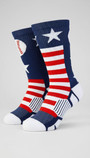 Patriotic USA Red White Blue Baseball 3D Crew Socks Patriotic USA Red White Blue Baseball 3D Crew Socks