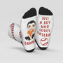 Personalized Portrait Baseball Fan 3D Socks Gift for Him Personalized Portrait Baseball Fan 3D Socks Gift for Him