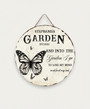 Butterfly Garden Family Round Wood Sign, Personalized Wall Art