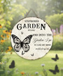 Butterfly Garden Family Round Wood Sign, Personalized Wall Art