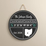 Custom GPS Family Round Wood Sign, Where Our Story Began
