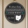 Custom GPS Family Round Wood Sign, Where Our Story Began