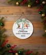 Custom Holiday Family Round Wood Sign, Festive Home Decor