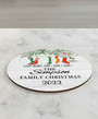 Custom Holiday Family Round Wood Sign, Festive Home Decor