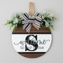 Custom Initial Family Round Wood Sign, Farmhouse Style Decor