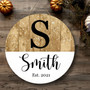 Custom Last Name Family Round Wood Sign, Rustic Home Accent