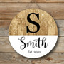 Custom Last Name Family Round Wood Sign, Rustic Home Accent