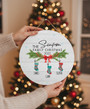 First Christmas Family Round Wood Sign, Personalized Keepsake