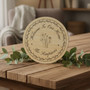 Floral Entryway Family Round Wood Sign, Personalized Home Decor