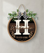Letter Monogram Family Round Wood Sign, Personalized Initial Decor