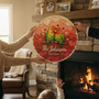 Lovebirds Family Round Wood Sign, Custom Name & Year Decor