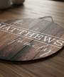 Personalized Family Round Wood Sign, Custom Holiday Name Decor