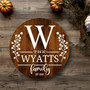 Spring Floral Family Round Wood Sign, Personalized Template Design