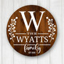 Spring Floral Family Round Wood Sign, Personalized Template Design