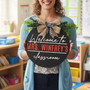 A Warm Welcome Awaits Custom Teacher Round Wood Sign Gift