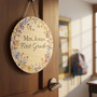 Bloom with Joy Floral Teacher Round Wood Sign Classroom Decor