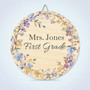 Bloom with Joy Floral Teacher Round Wood Sign Classroom Decor