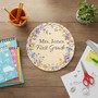 Bloom with Joy Floral Teacher Round Wood Sign Classroom Decor