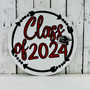 Celebrate the Senior 2024 Graduation Round Wood Sign Door Hanger