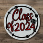 Celebrate the Senior 2024 Graduation Round Wood Sign Door Hanger