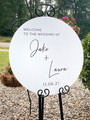 Custom Name Circle Heartfelt Wedding Round Wood Sign Welcome Decor