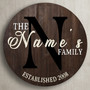 Custom Name & Date Family Round Wood Sign, Meaningful Gift