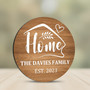 Custom Round Wood Family Sign, New Home Housewarming Gift Decor