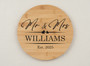 Eternal Love Mr and Mrs Wedding Round Wood Sign Ceremony Decor
